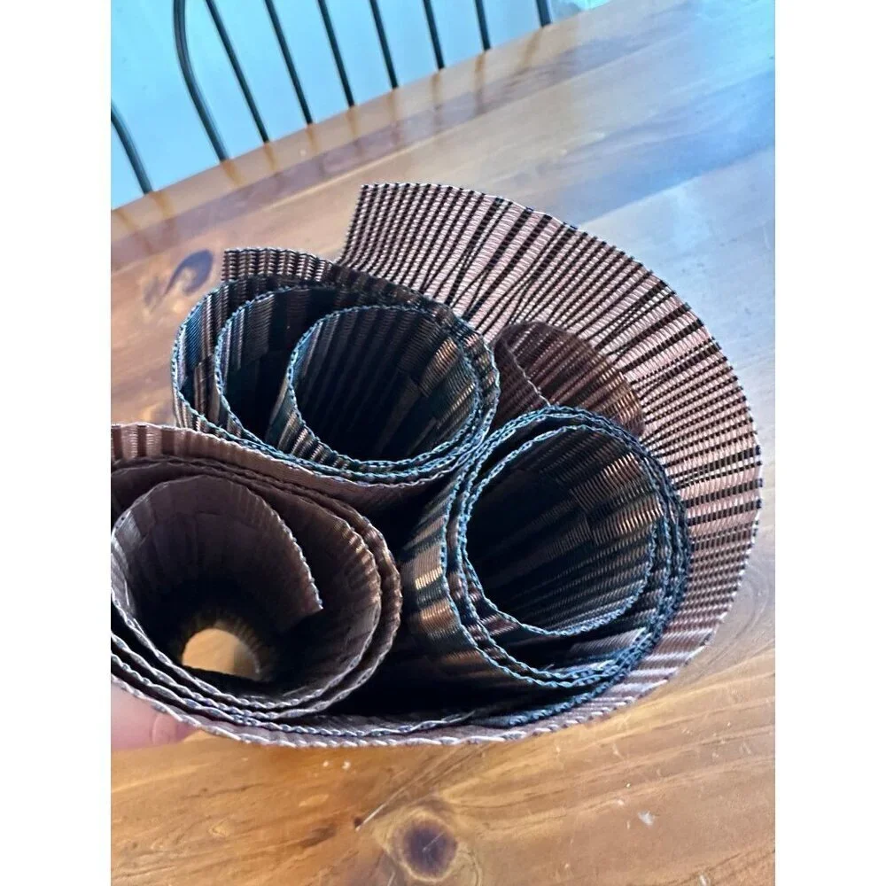 Set of 4 Woven Vinyl Placemats - Brown & Black Striped